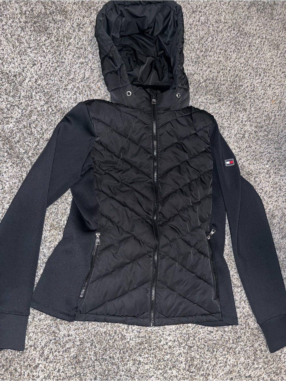 Tommy Hilfiger Black Quilted Hooded Puffer Jacket